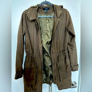 Dark green long jacket.size Small